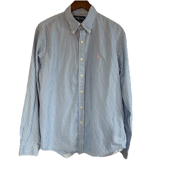 Polo Ralph Lauren Men’s Custom Fit Long Sleeve Button Down Shirt Striped Sz XL - Picture 2 of 12